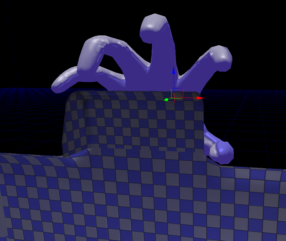 A hand mesh in UDK with curved fingers