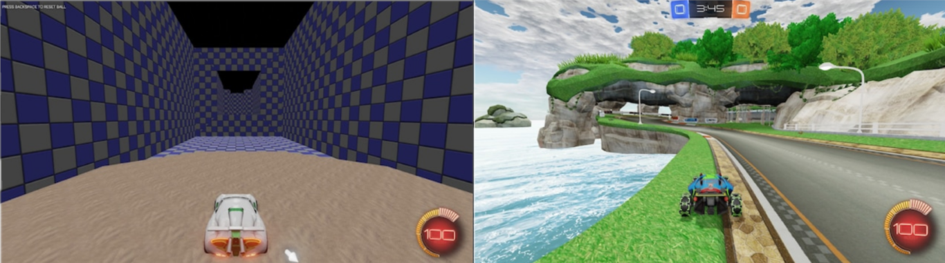 Two maps: one with default textures and one with custom textures