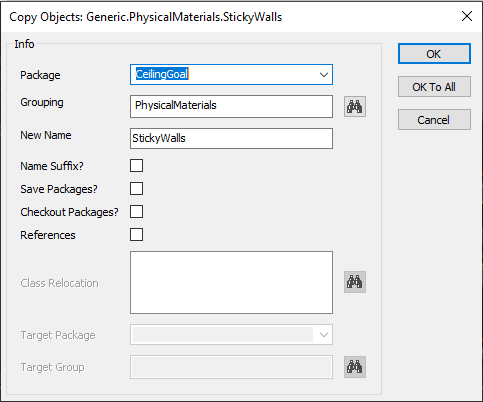 The copy window in UDK for the StickyWalls material