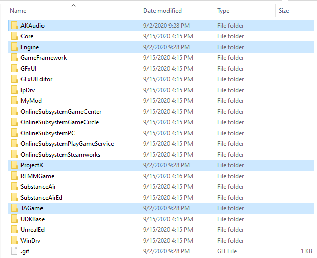 Folder in File explorer with Dummy classes with dummy classes folders selected